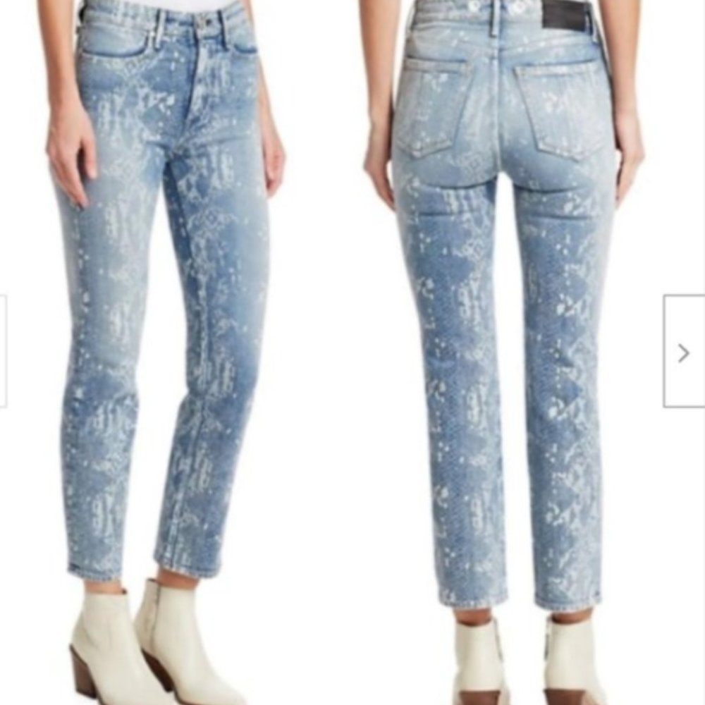 Rag & Bone Nina High Rise Snake Print NWT Sz 23